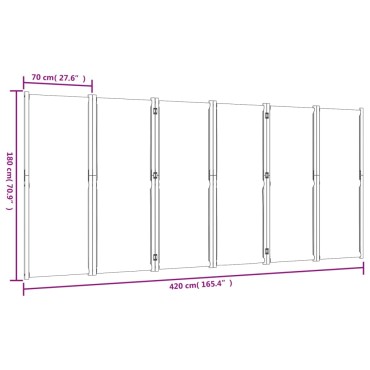 vidaXL Διαχωριστικό Δωματίου με 6 Πάνελ Taupe 420x180cm 1 τεμ.