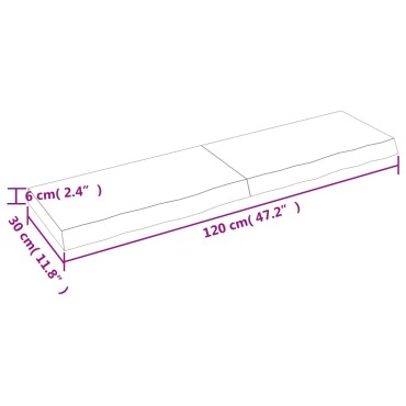 vidaXL Πάγκος Μπάνιου Αν. Καφέ 120x30x(2-6) εκ. Επεξεργ. Μασίφ Ξύλο