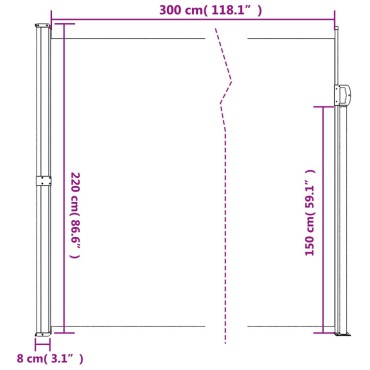 vidaXL Σκίαστρο Πλαϊνό Συρόμενο Ανθρακί 220 x 300 εκ.