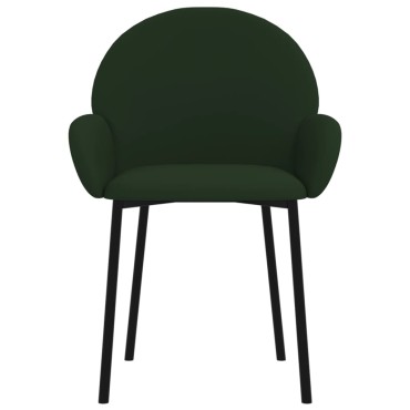 vidaXL Καρέκλες Τραπεζαρίας 2 τεμ. Σκούρο Πράσινο Βελούδινες 58x57x78,5cm