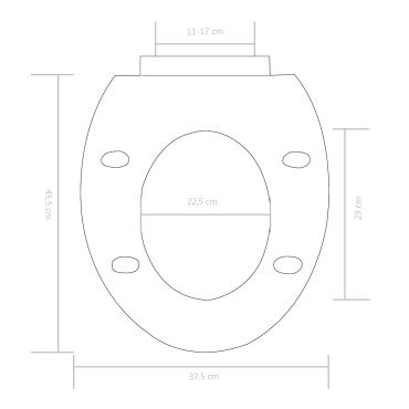 vidaXL Κάλυμμα Λεκάνης με Soft Close & Quick Release Μαύρο