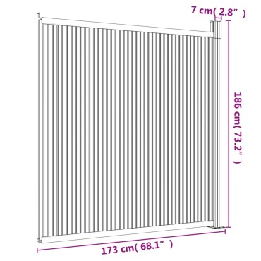 vidaXL Πάνελ Περίφραξης Γκρι 173 x 186 εκ. από WPC