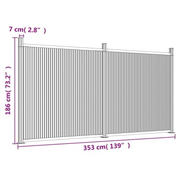 vidaXL Πάνελ Περίφραξης Γκρι 353 x 186 εκ. από WPC