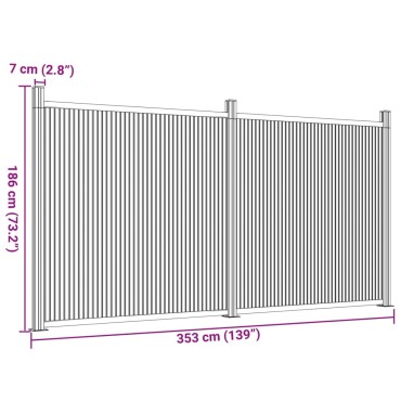 vidaXL Πάνελ Περίφραξης Γκρι 353 x 186 εκ. από WPC