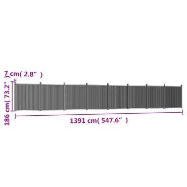 vidaXL Πάνελ Περίφραξης Καφέ 1391 x 186 εκ. από WPC