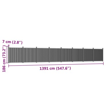 vidaXL Πάνελ Περίφραξης Καφέ 1391 x 186 εκ. από WPC