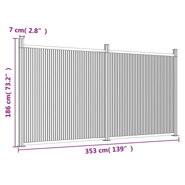 vidaXL Πάνελ Περίφραξης Καφέ 353 x 186 εκ. από WPC