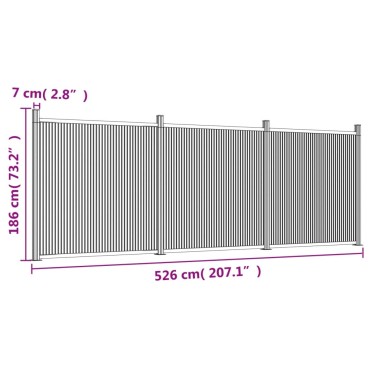 vidaXL Πάνελ Περίφραξης Καφέ 526 x 186 εκ. από WPC