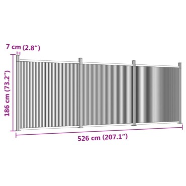 vidaXL Πάνελ Περίφραξης Καφέ 526 x 186 εκ. από WPC