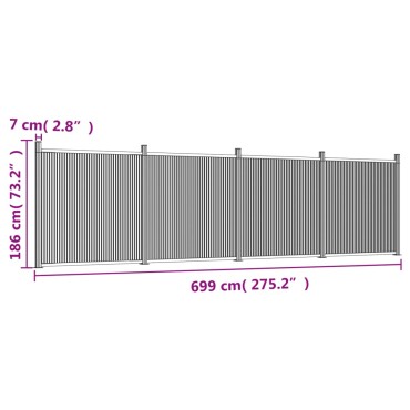 vidaXL Πάνελ Περίφραξης Γκρι 699 x 186 εκ. από WPC