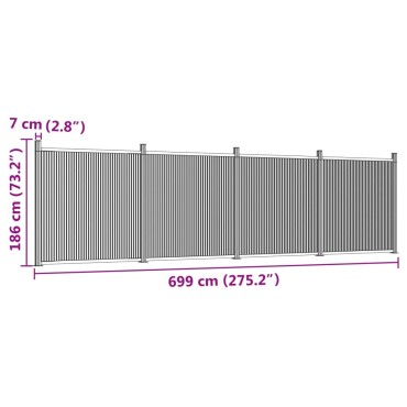 vidaXL Πάνελ Περίφραξης Γκρι 699 x 186 εκ. από WPC