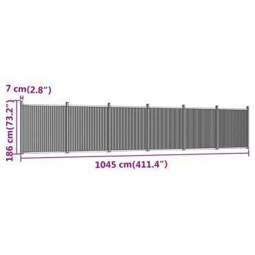 vidaXL Πάνελ Περίφραξης Γκρι 1045 x 186 εκ. από WPC