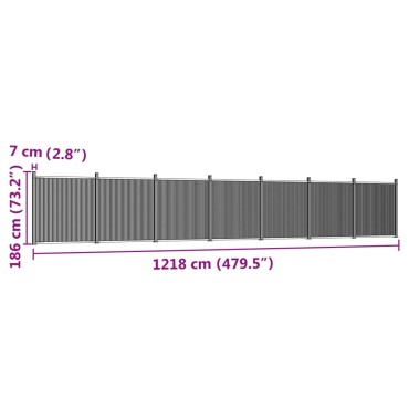 vidaXL Πάνελ Περίφραξης Καφέ 1218 x 186 εκ. από WPC