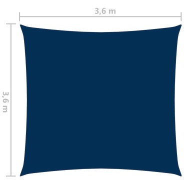 vidaXL Πανί Σκίασης Τετράγωνο Μπλε 3,6 x 3,6 μ. από Ύφασμα Oxford