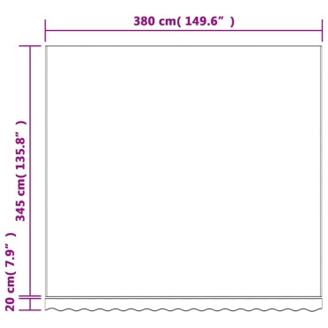 vidaXL Τεντόπανο Ανταλλακτικό Ριγέ Πολύχρωμο 4 x 3,5 μ.