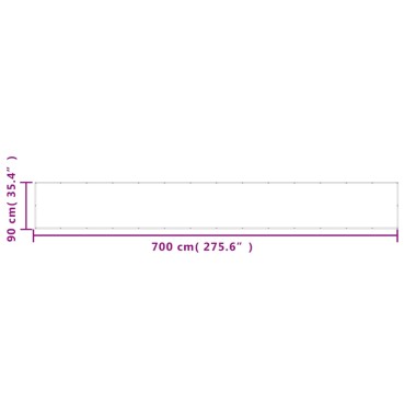 vidaXL Διαχωριστικό Βεράντας Μπεζ 90x700εκ 100% Πολ. Ύφασμα Oxford