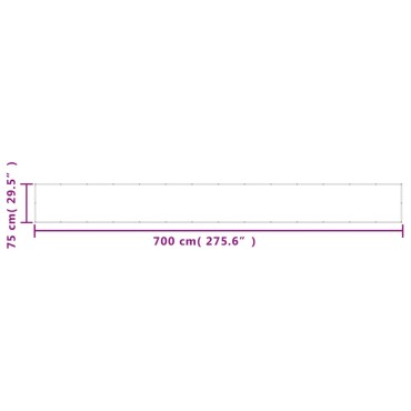 vidaXL Διαχωριστικό Βεράντας Κρεμ 75x700εκ 100% Πολ. Ύφασμα Oxford