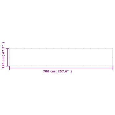 vidaXL Διαχωριστικό Βεράντας Σκ. Πράσινο 120x700εκ 100% Πολ. Oxford