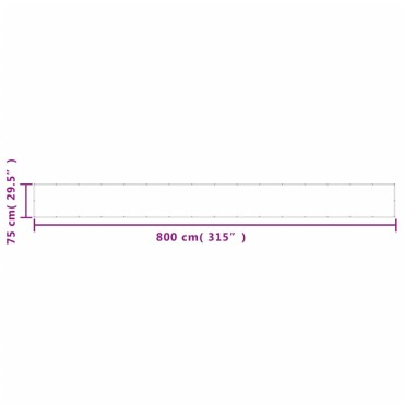 vidaXL Διαχωριστικό Βεράντας Κρεμ 75x800εκ 100% Πολ. Ύφασμα Oxford