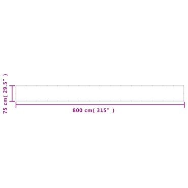 vidaXL Διαχωριστικό Βεράντας Ανθρακί 75x800εκ 100% Πολ. Ύφασμα Oxford