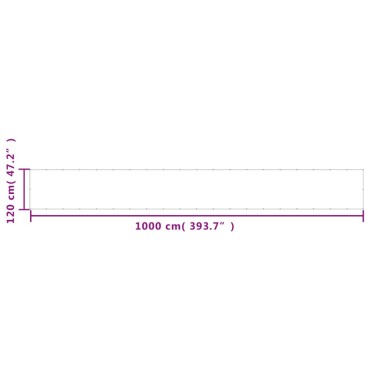 vidaXL Διαχωριστικό Βεράντας Καφέ 120x1000εκ 100% Πολ. Ύφασμα Oxford