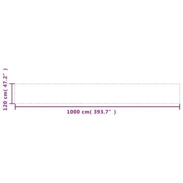 vidaXL Διαχωριστικό Βεράντας Κρεμ 120x1000εκ 100% Πολ. Ύφασμα Oxford