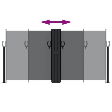 vidaXL Σκίαστρο Πλαϊνό Συρόμενο Μαύρο 120 x 1000 εκ.