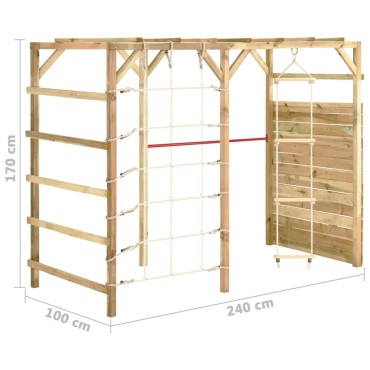 vidaXL Συγκρότημα Αναρρίχησης 240x100x170 εκ. Εμποτισμένο Ξύλο Πεύκου