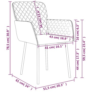 vidaXL Καρέκλες Τραπεζαρίας 2 τεμ. Μπορντό Βελούδινες 51,5x61x78,5cm