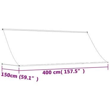 vidaXL Τέντα Συρόμενη Ανθρακί 400 x 150 εκ. από Ύφασμα και Ατσάλι