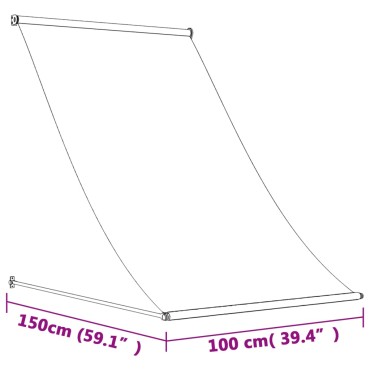 vidaXL Τέντα Συρόμενη Κρεμ 100 x 150 εκ. από Ύφασμα και Ατσάλι