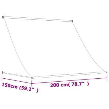 vidaXL Τέντα Συρόμενη Ανθρακί 200 x 150 εκ. από Ύφασμα και Ατσάλι