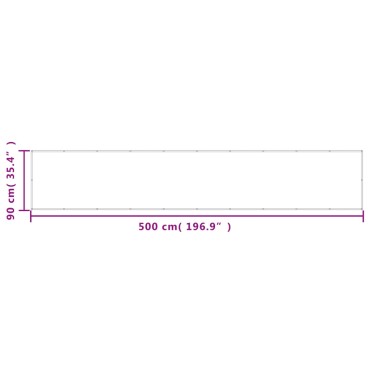 vidaXL Διαχωριστικό Βεράντας Αν. Γκρι 90x500εκ 100% Πολ. Ύφασμα Oxford