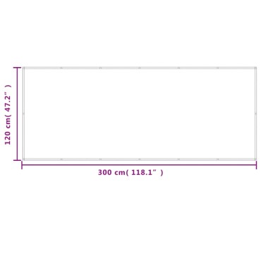 vidaXL Διαχωριστικό Βεράντας Αν.Γκρι 120x300εκ 100% Πολ. Ύφασμα Oxford