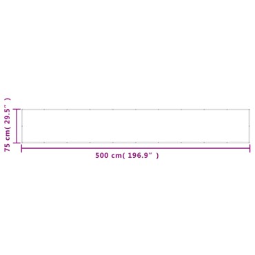 vidaXL Διαχωριστικό Βεράντας Αν. Γκρι 75x500εκ 100% Πολ. Ύφασμα Oxford