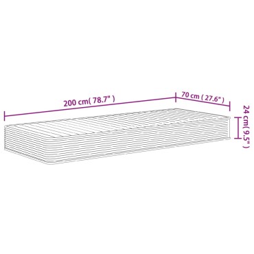 vidaXL Στρώμα Αφρού Medium Soft 70x200cm 1 τεμ. - Μονό