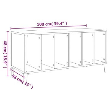 vidaXL Δισκοθήκη Καπνιστή Δρυς 100x38x48cm από Επεξεργασμένο Ξύλο