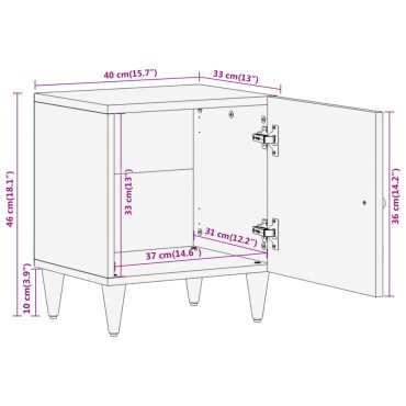 vidaXL Κομοδίνα 2 τεμ. 40x33x46cm από Μασίφ Ξύλο Μάνγκο