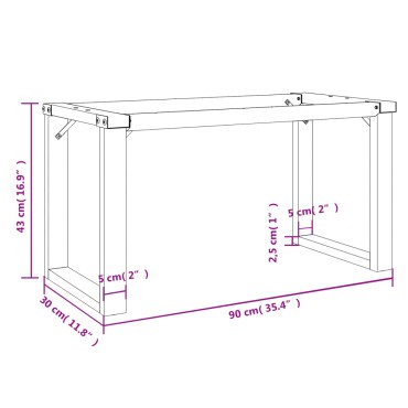 vidaXL Πόδια Τραπεζιού Σαλονιού σε Σχήμα «Ο» 90x40x43cm Χυτοσίδηρος 1 τεμ.