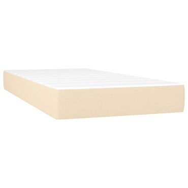 vidaXL Κρεβάτι Boxspring με Στρώμα Κρεμ 120x190cm Υφασμάτινο 1 τεμ. - Μονό