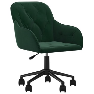 vidaXL Καρέκλες Τραπεζαρίας Περιστρ. 2 τεμ. Σκούρο Πράσινο Βελούδινες 56x61x(78-86)cm