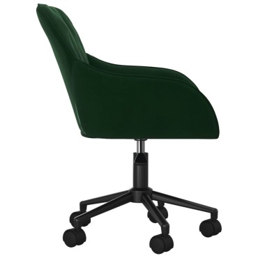 vidaXL Καρέκλες Τραπεζαρίας Περιστρ. 2 τεμ. Σκούρο Πράσινο Βελούδινες 56x61x(78-86)cm