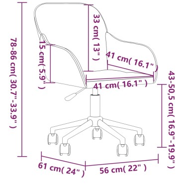 vidaXL Καρέκλες Τραπεζαρίας Περιστρεφόμενες 2 τεμ. Μαύρες Βελούδινες 56x61x(78-86)cm