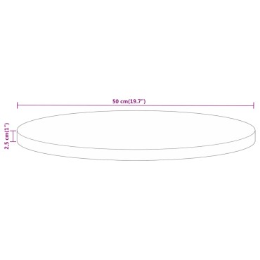 vidaXL Επιφάνεια Τραπεζιού Στρογγυλή 50x2,5cm Μασίφ Ανακυκλωμένο Ξύλο 1 τεμ.