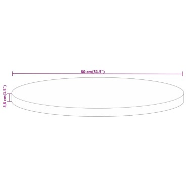 vidaXL Επιφάνεια Τραπεζιού Στρογγυλή 80x3,8cm Μασίφ Ανακυκλωμένο Ξύλο 1 τεμ.