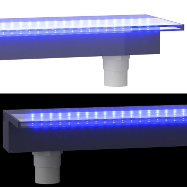 vidaXL Σιντριβάνι Καταρράκτης Πισίνας με RGB LED 90 εκ. Ακρυλικό