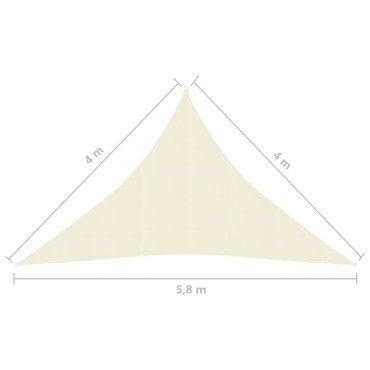 vidaXL Πανί Σκίασης Κρεμ 4 x 4 x 5,8 μ. από HDPE 160 γρ./μ²