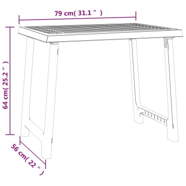 vidaXL Τραπέζι Κάμπινγκ Όψη Ξύλου Πράσινο 79x56x64cm Πολυπροπυλένιο 1 τεμ.