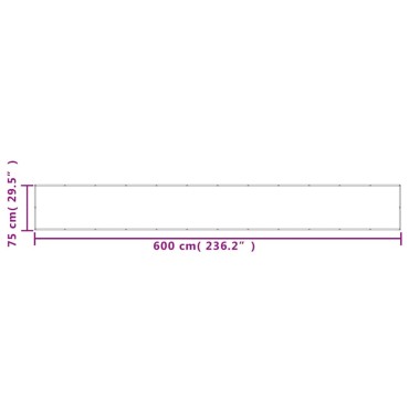 vidaXL Διαχωριστικό Βεράντας Άμμου 75x600εκ 100% Πολ. Ύφασμα Oxford