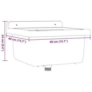 vidaXL Νιπτήρας Επίτοιχος Λευκός 40x40x24 εκ. από Ρητίνη